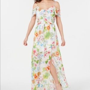 City Studio Womens White Floral Maxi Dress Romantic Coquette Cottage Boho Med